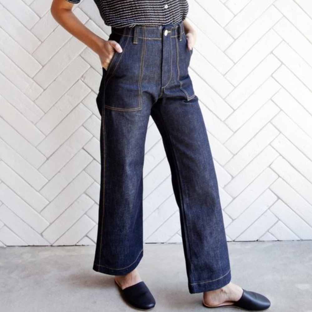 Esby Finch Jean, size 4, 100% cotton dark rinse - DEADSTOCK